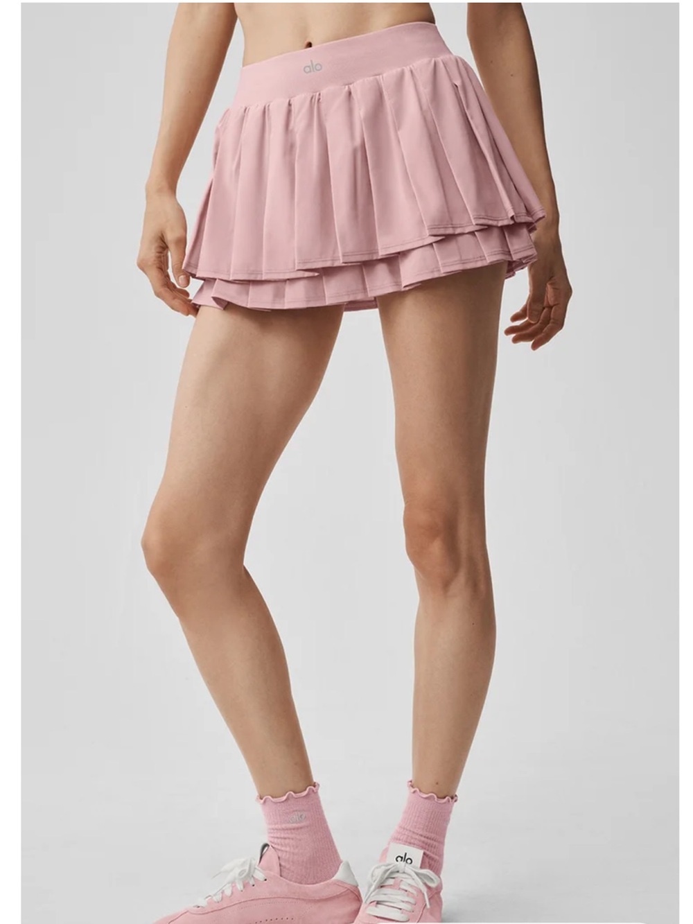 ALO Yoga Pink Double Or Nothing Athletic Skort with Built-In Shorts